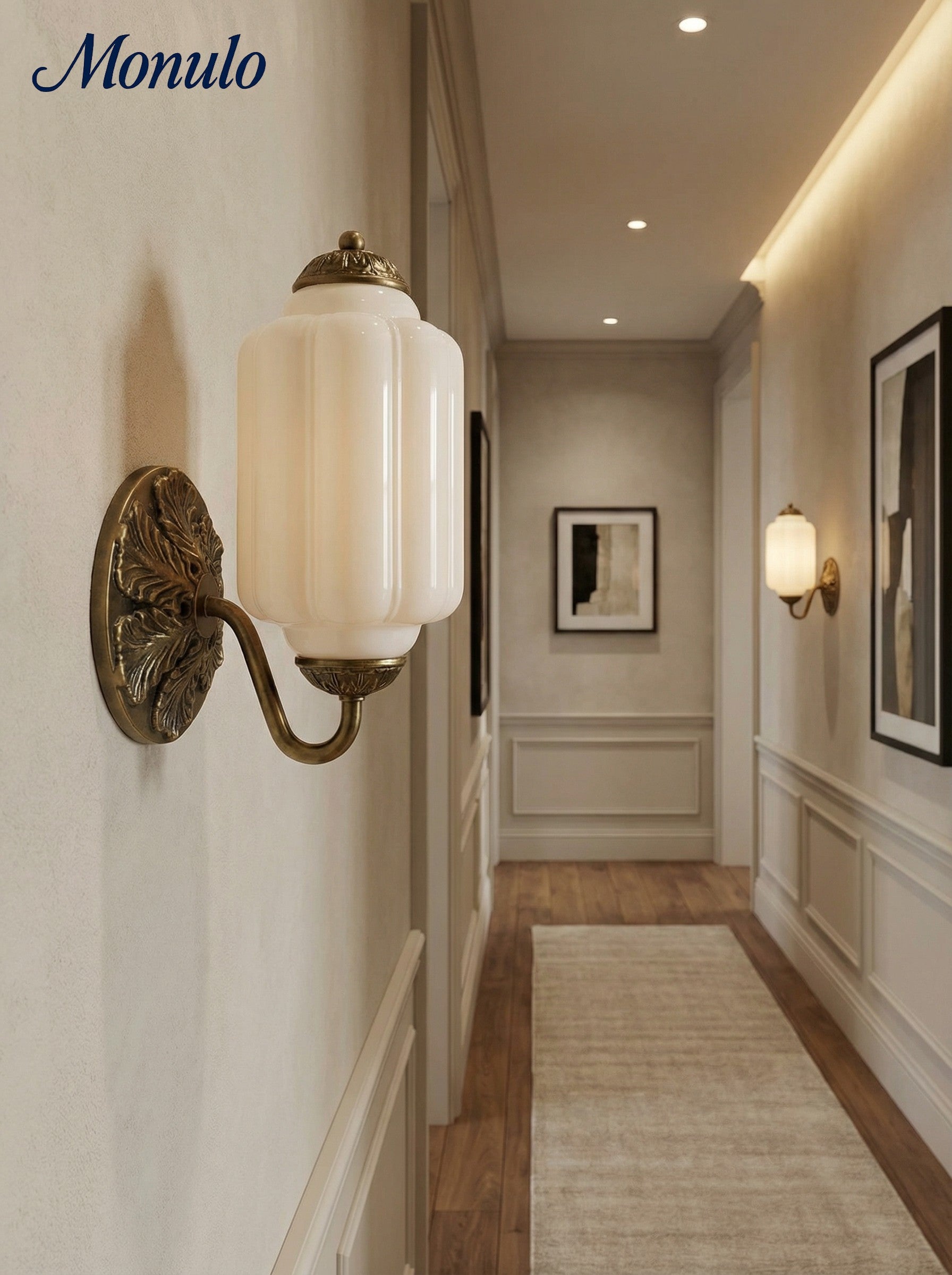 Klasyczna szklana lampa ścienna w kształcie dyni