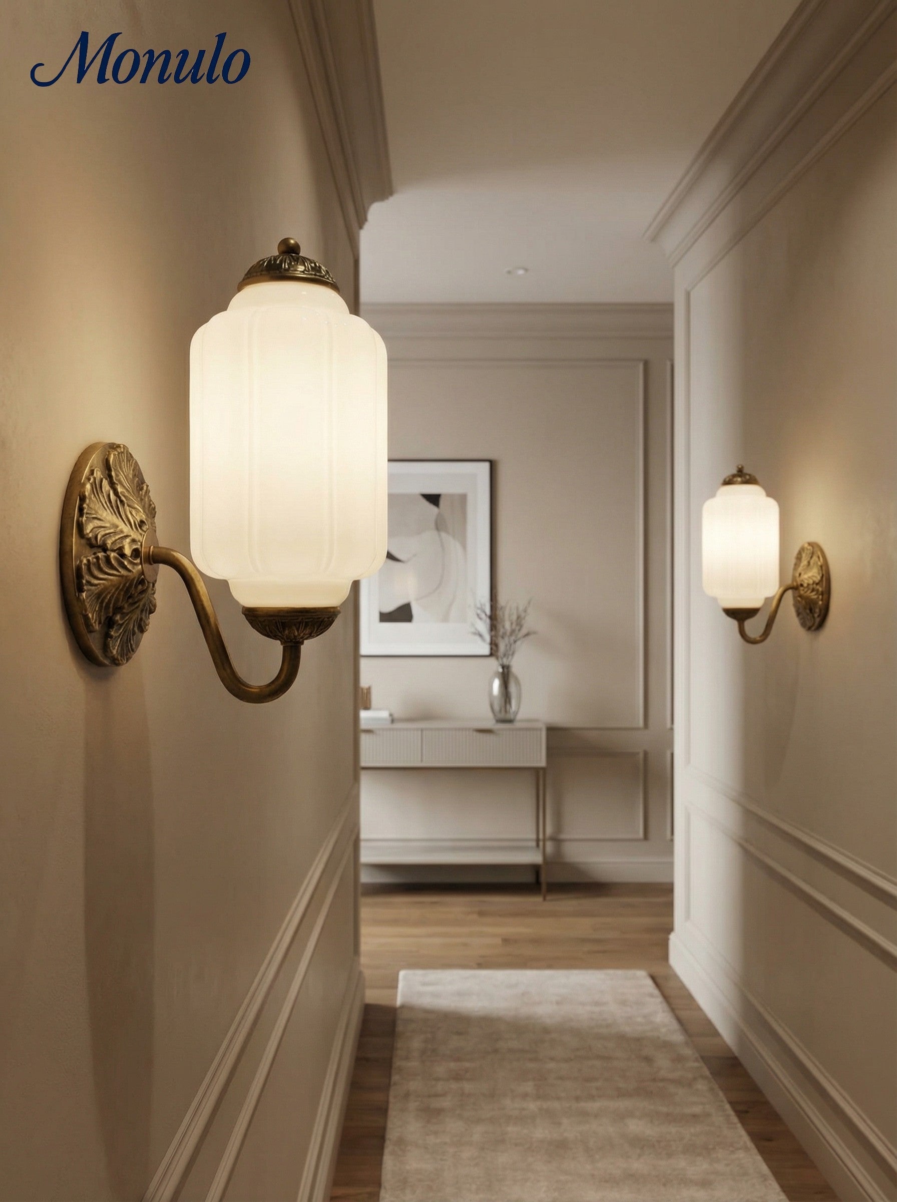 Klasyczna szklana lampa ścienna w kształcie dyni