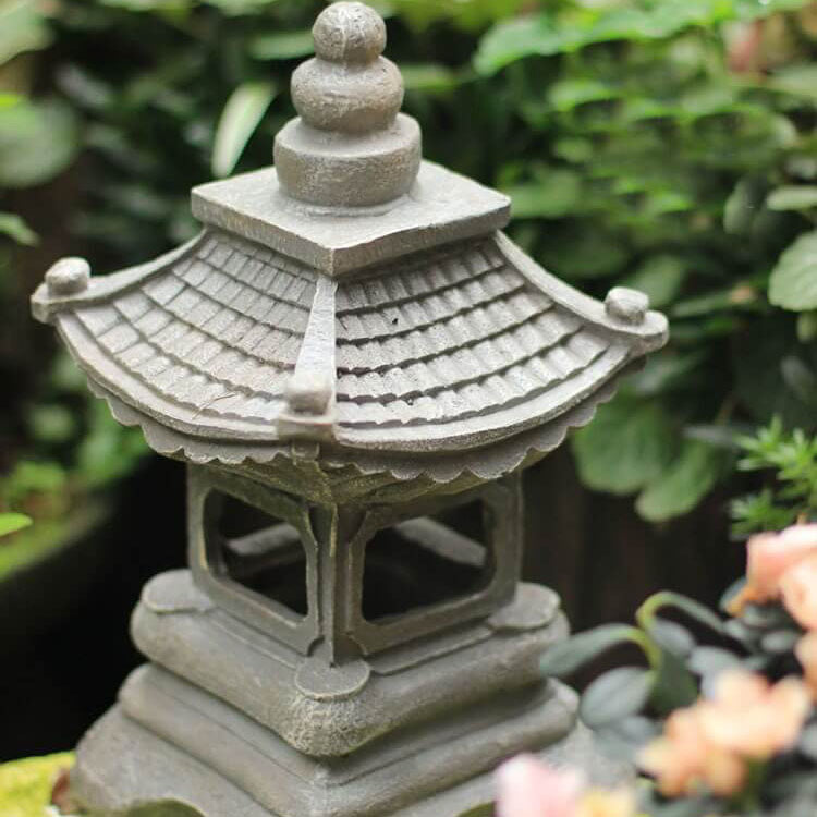 Solarlamp tuin pagode stenen uiterlijk