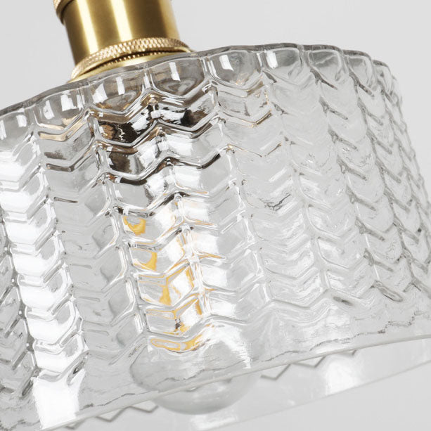 Japanse hanglamp van groen glas en messing