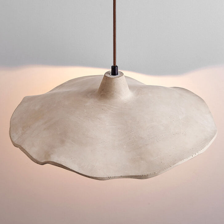 Lampe suspendue japonaise en béton en forme de fleur