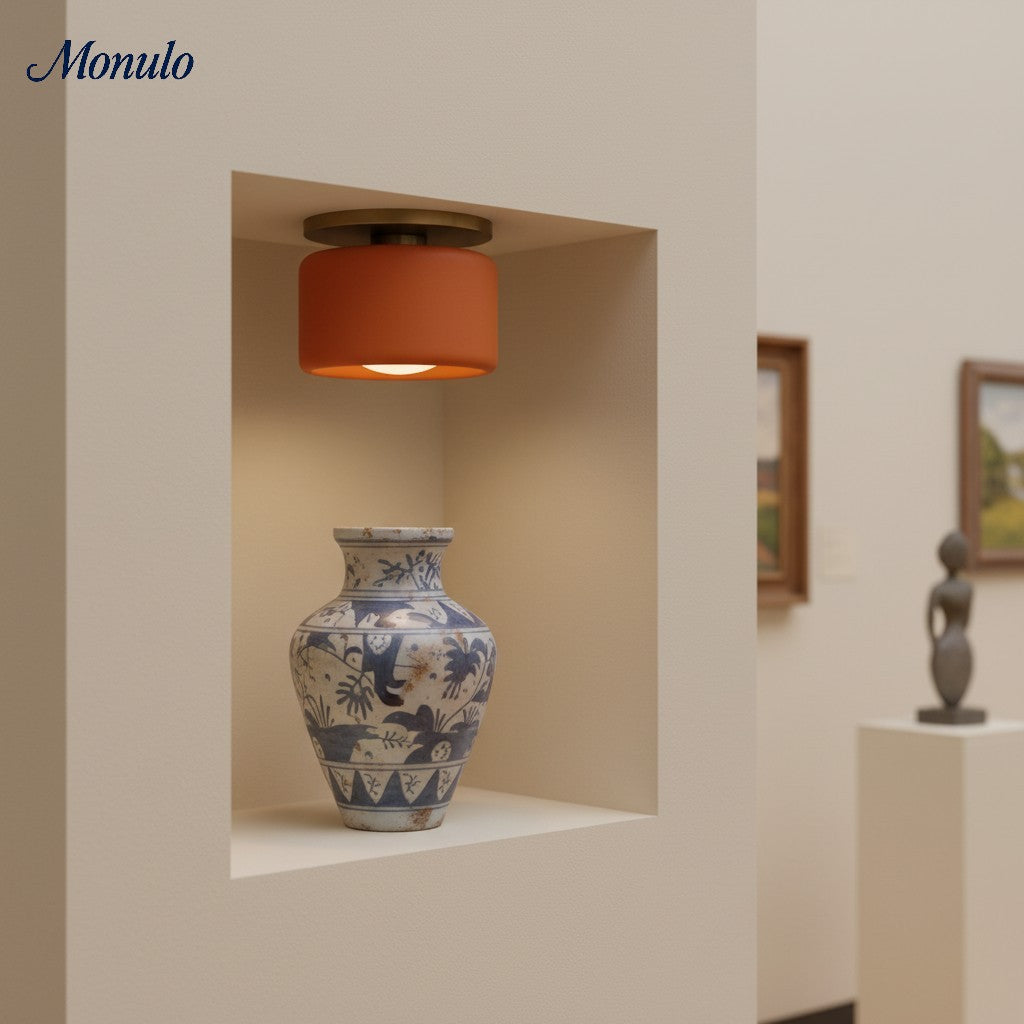 Skandynawska porcelanowa lampa sufitowa montowana na płasko