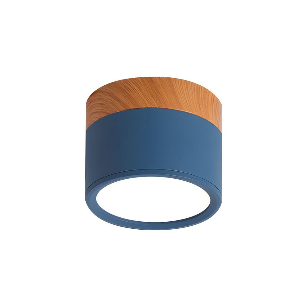 Plafondlamp met cilindervormige behuizing en rond licht