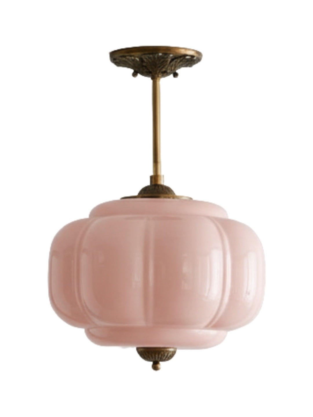 Lampa wisząca w kształcie dyni w stylu vintage, półpłaska, szklana