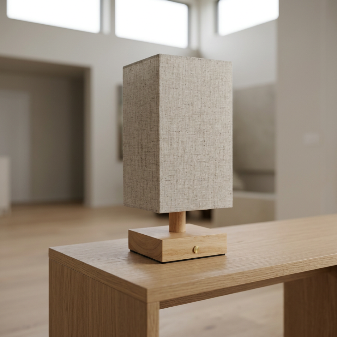 Bob – Designerska bezprzewodowa lampa stołowa z drewna