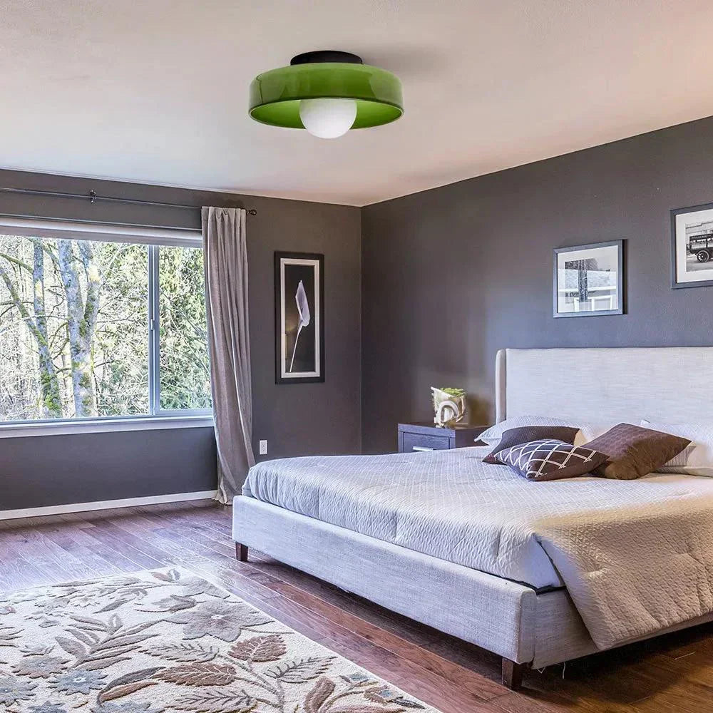 Lampe en verre à DEL en forme de disque pour mur ou plafond