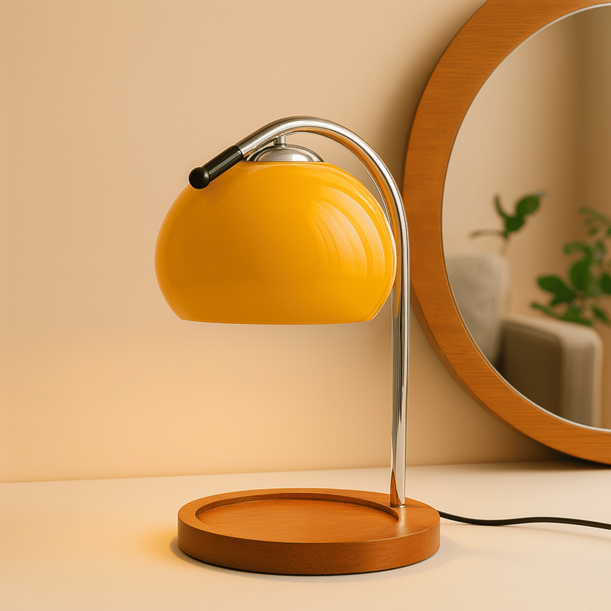 LED-kaarsverwarmer met glazen kap en tafelpoot