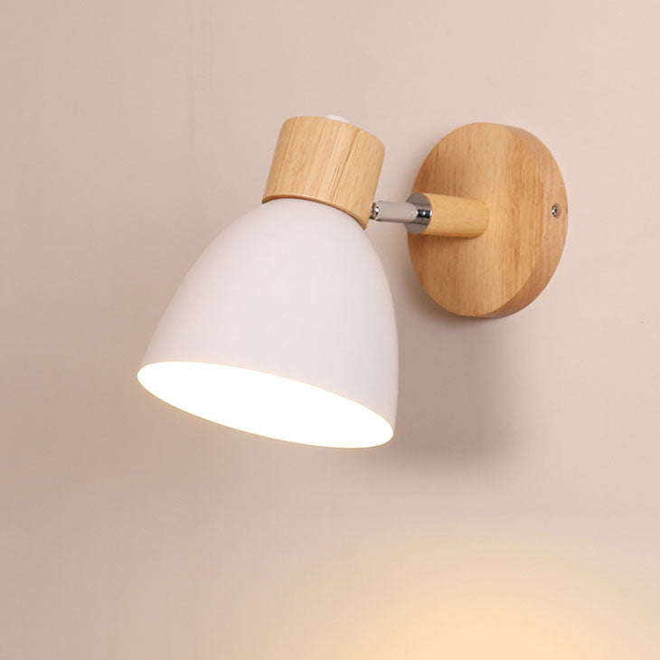 Moderne minimalistische wandlamp LED in kegelvorm van hout