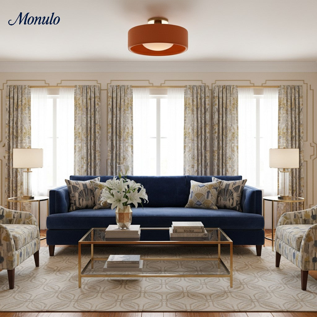 Skandynawska porcelanowa lampa sufitowa montowana na płasko