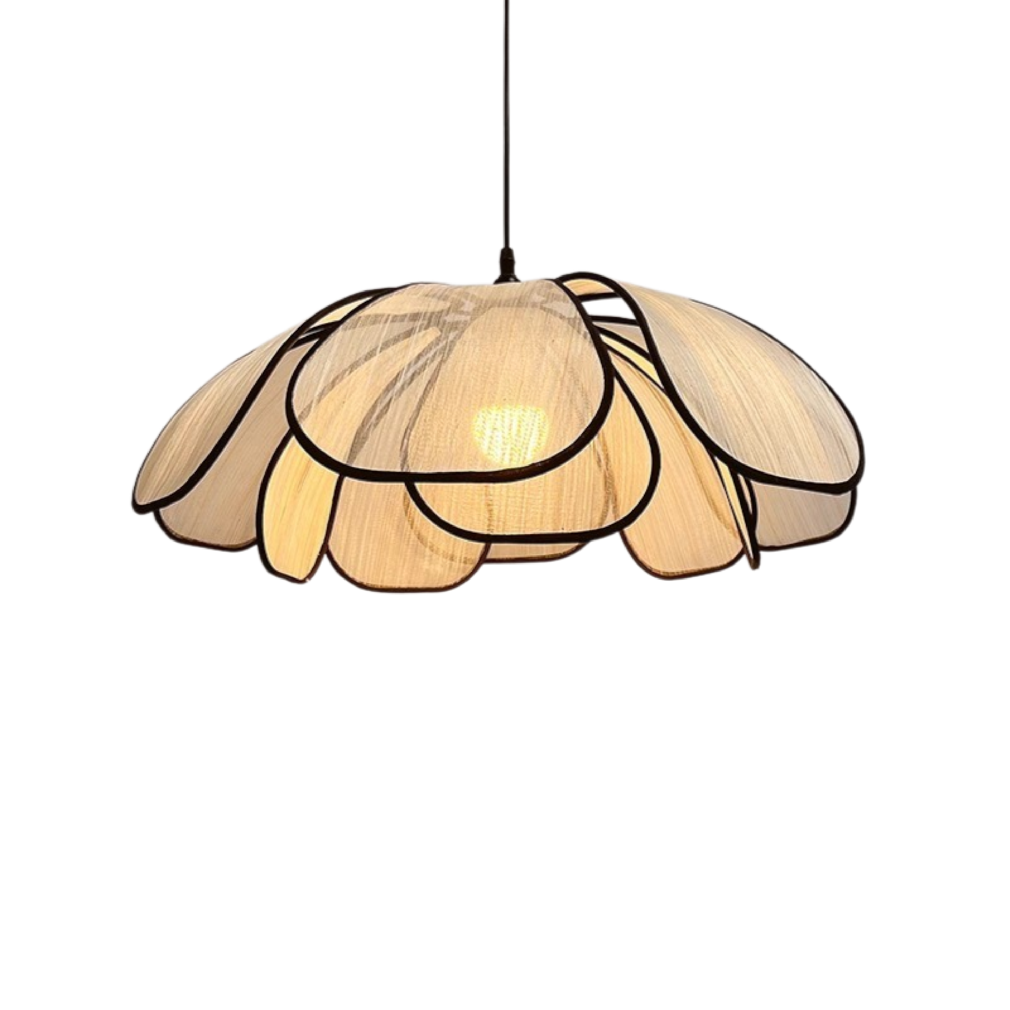 Naturalna lampa wisząca w kształcie kwiatu