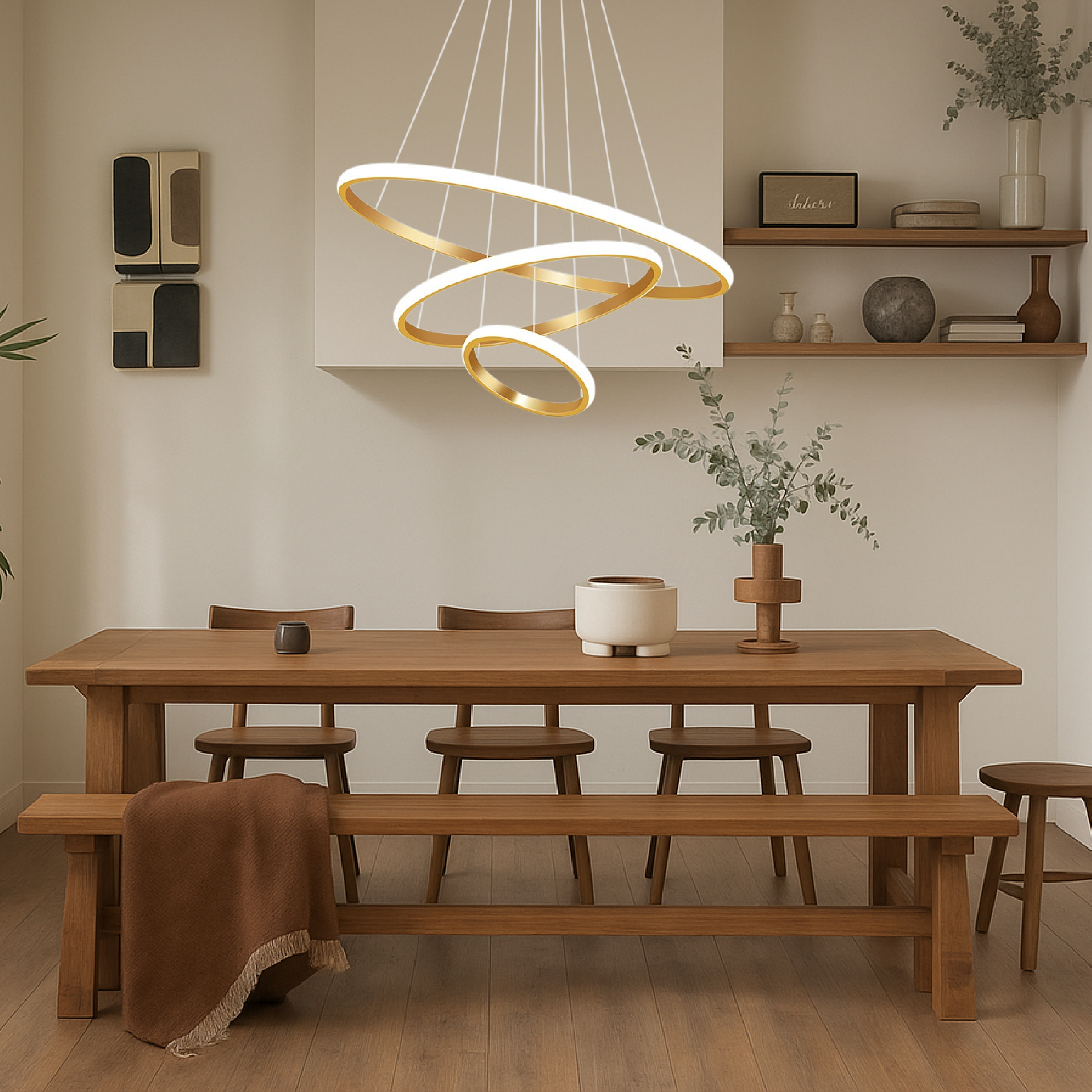 Trójwarstwowy nowoczesny żyrandol spiralny