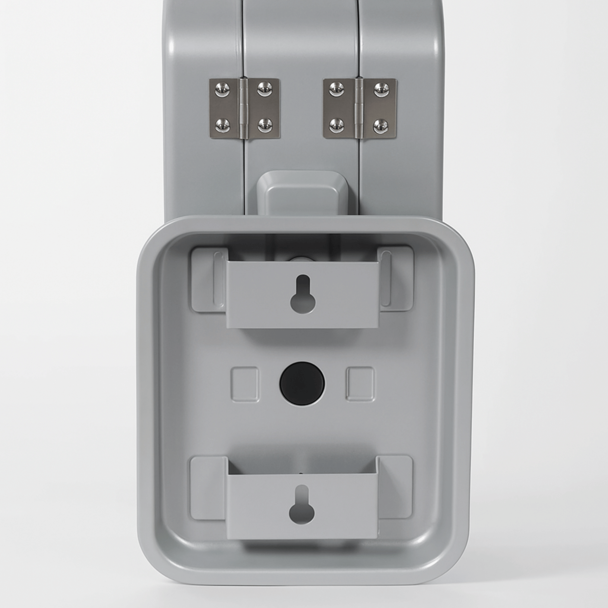 Trójkątny zegar ścienny z dwoma tarczami