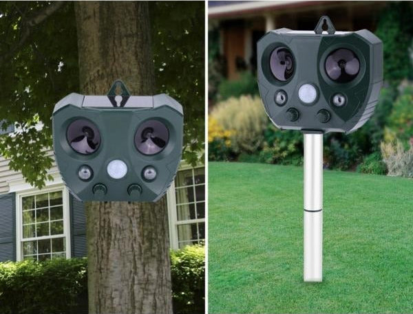 Répulsif ultrasonique extérieur contre les nuisibles avec détecteur de mouvement