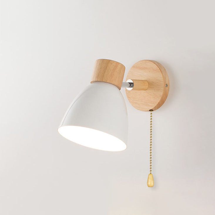 Moderne minimalistische wandlamp LED in kegelvorm van hout