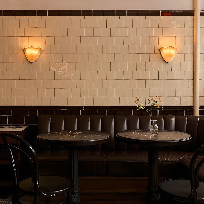 Retro wandlamp van glas in schelpvorm LED