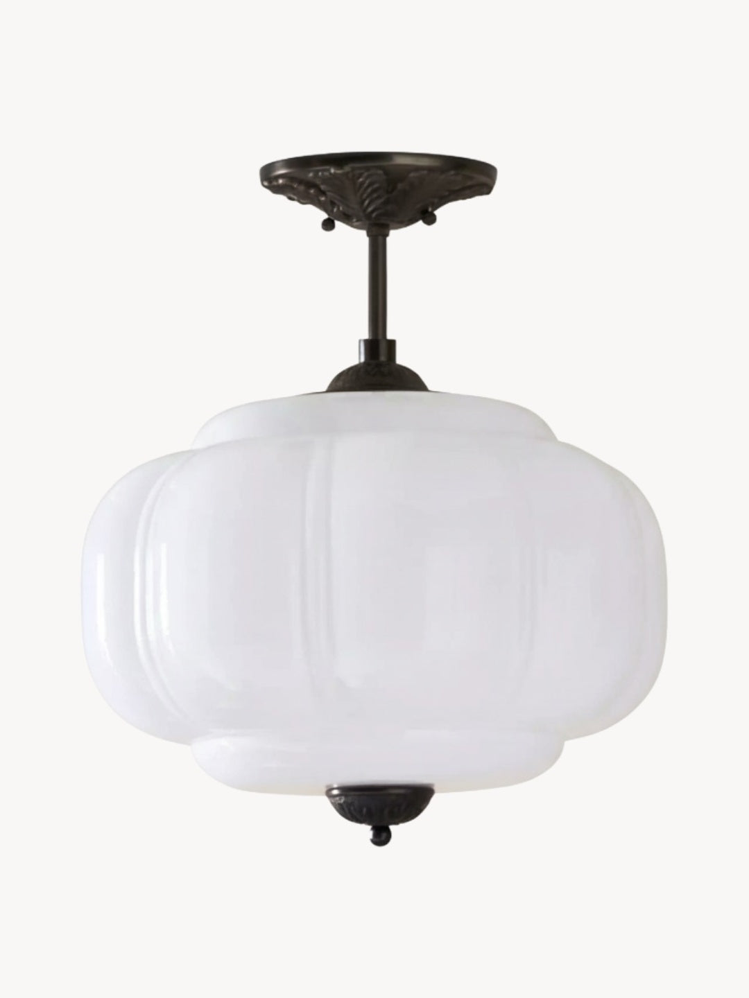 Lampa wisząca w kształcie dyni w stylu vintage, półpłaska, szklana