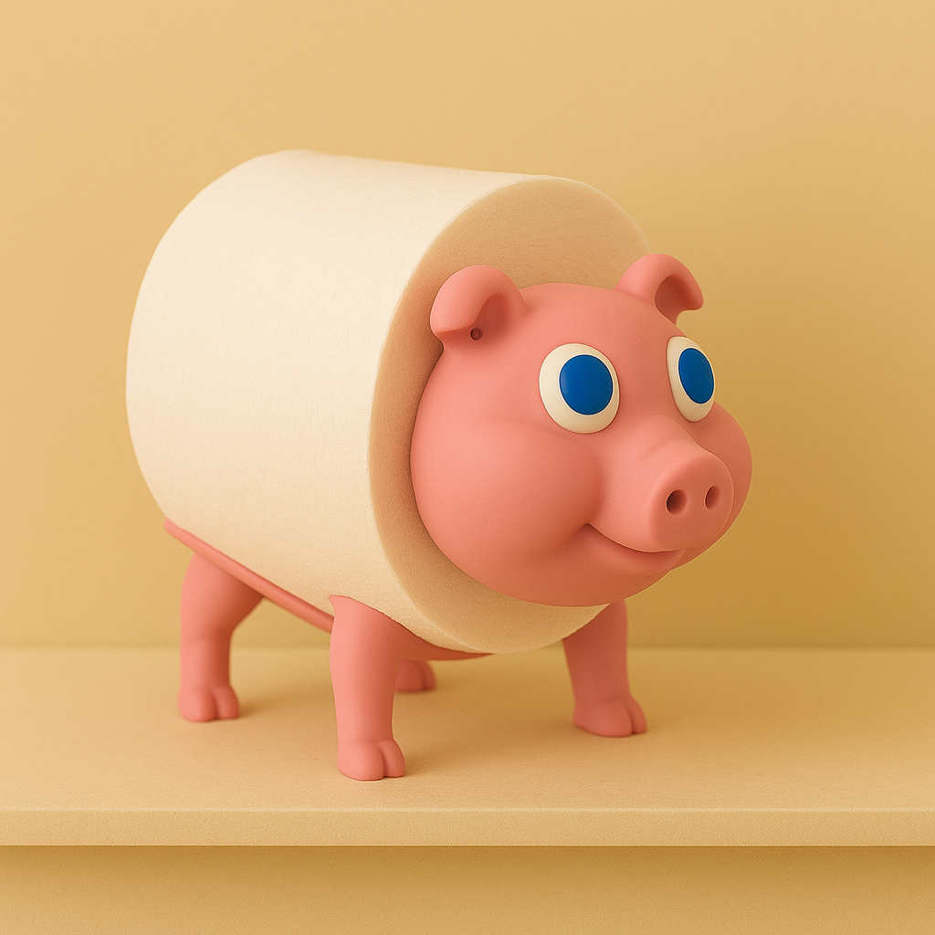 Stojący uchwyt na rolkę papieru toaletowego w kształcie zwierzęcia