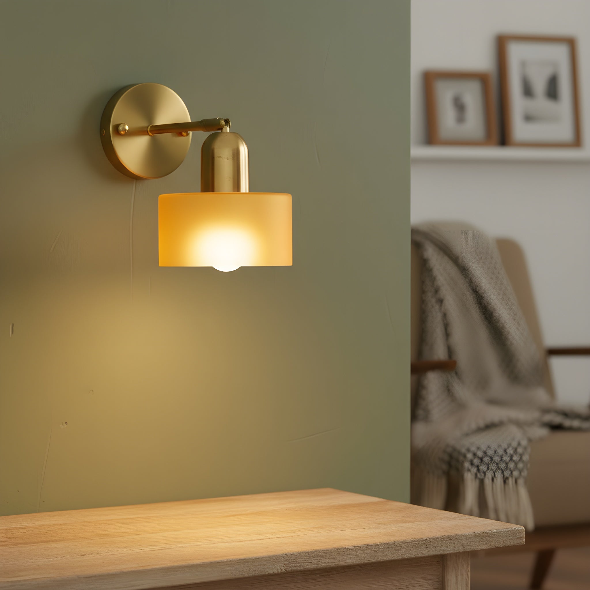 Minimalistyczna kolorowa szklana lampa ścienna Bauhaus