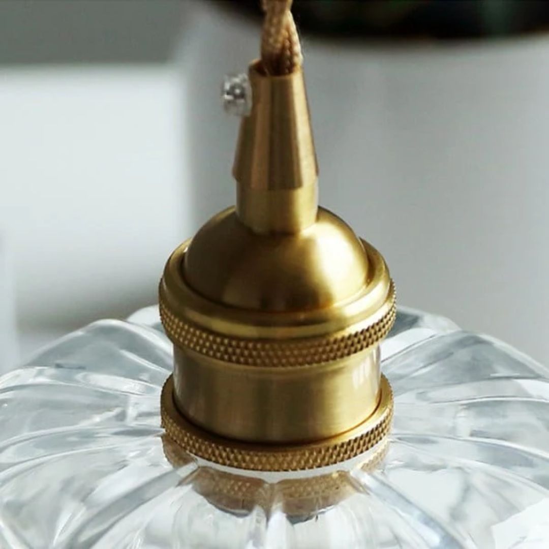 Lampe suspendue florale en verre décoratif