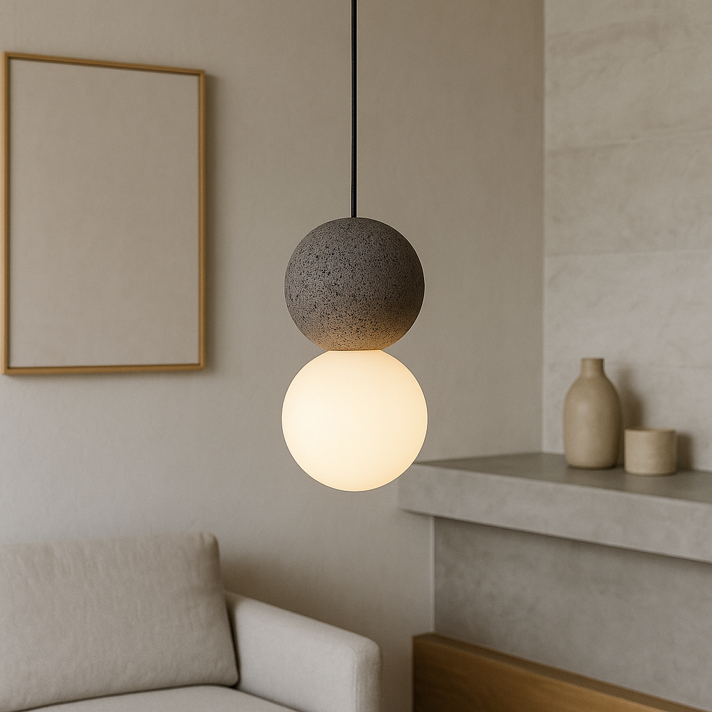 Moderne hanglamp van obsidiaan