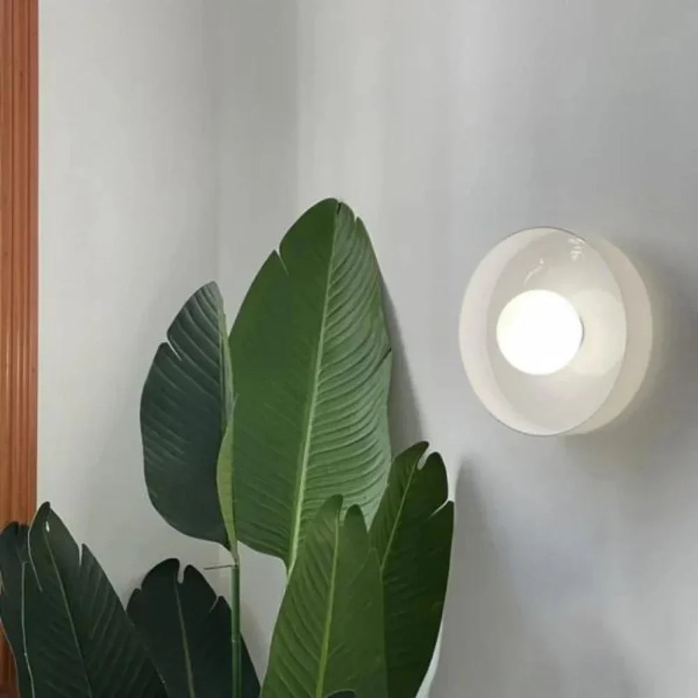 Lampe en verre à DEL en forme de disque pour mur ou plafond