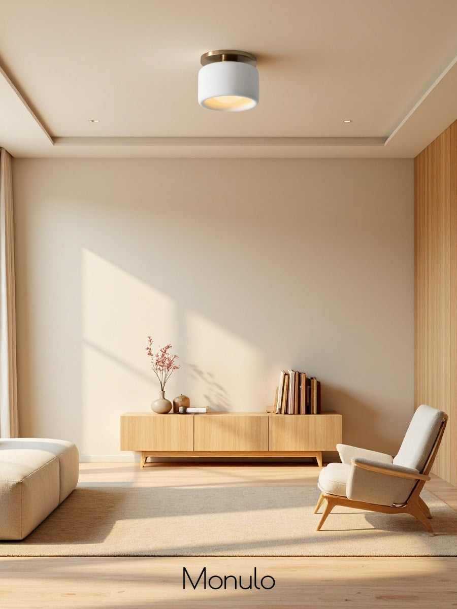 Skandynawska porcelanowa lampa sufitowa montowana na płasko