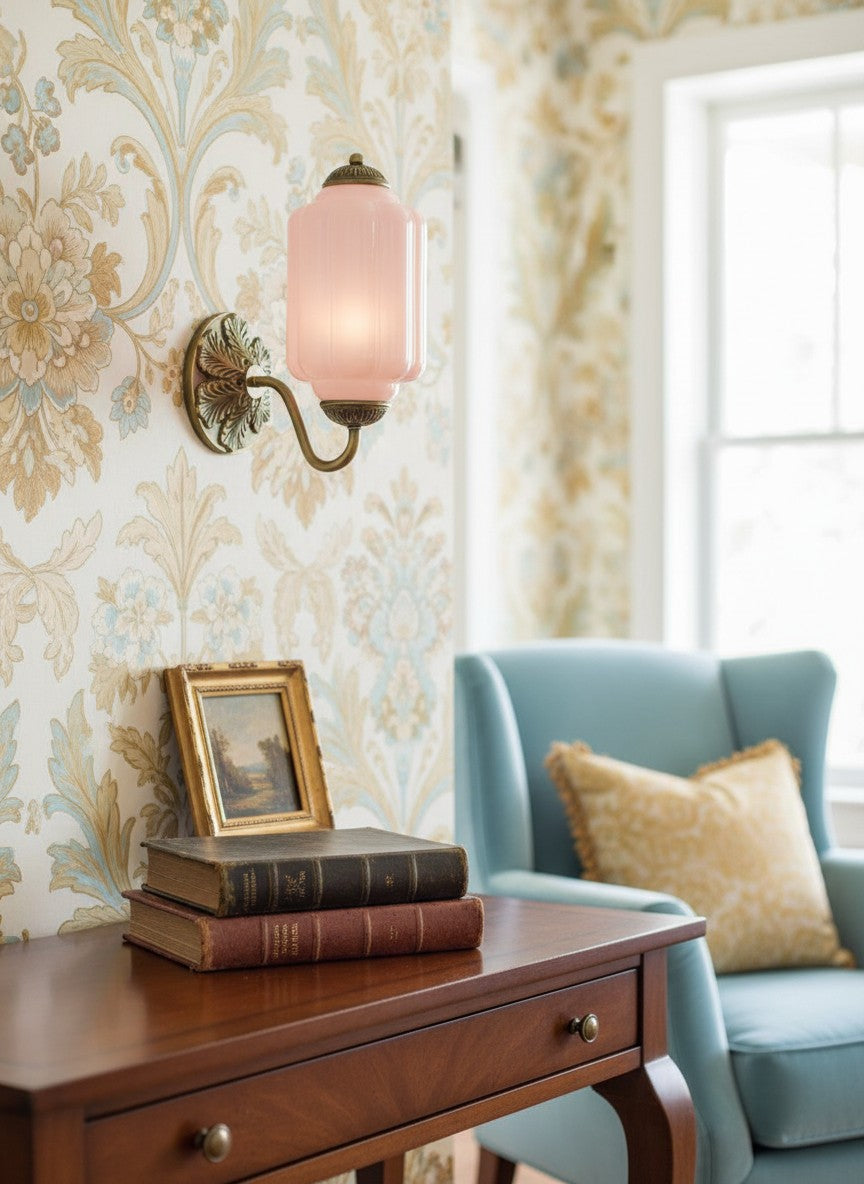 Klasyczna szklana lampa ścienna w kształcie dyni