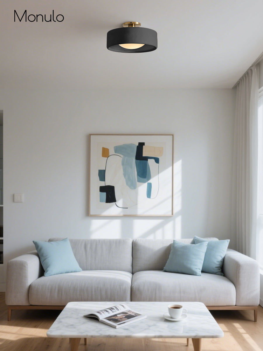 Skandynawska porcelanowa lampa sufitowa montowana na płasko