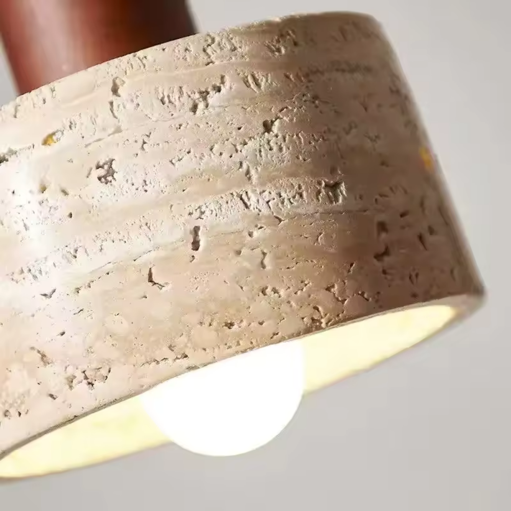 Naturalny klosz z trawertynu Lampa wisząca