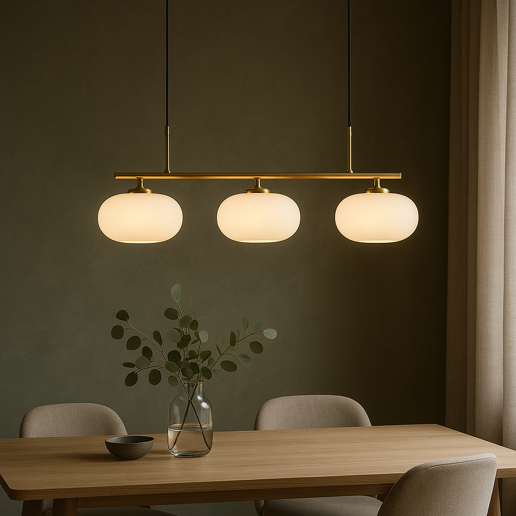 Elegancka potrójna lampa wisząca w stylu Bauhaus