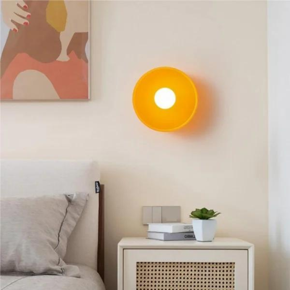 Lampe en verre à DEL en forme de disque pour mur ou plafond