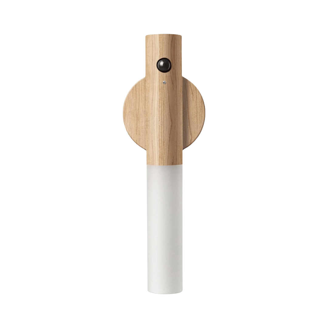 Lampe murale en bois minimaliste avec abat-jour cylindrique
