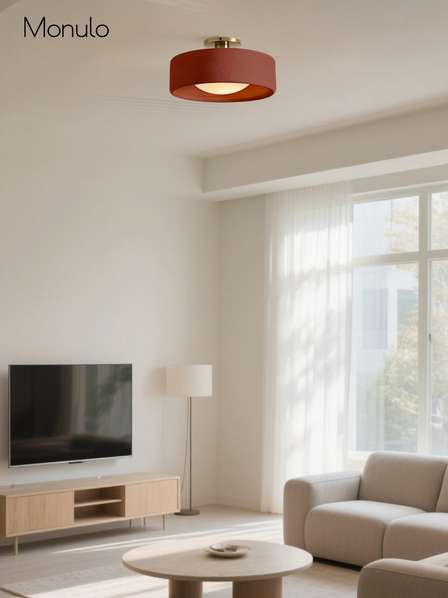 Skandynawska porcelanowa lampa sufitowa montowana na płasko