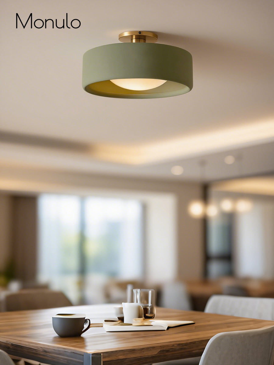 Skandynawska porcelanowa lampa sufitowa montowana na płasko