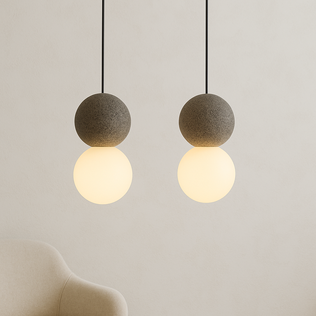 Moderne hanglamp van obsidiaan