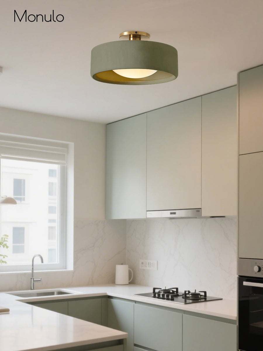 Skandynawska porcelanowa lampa sufitowa montowana na płasko