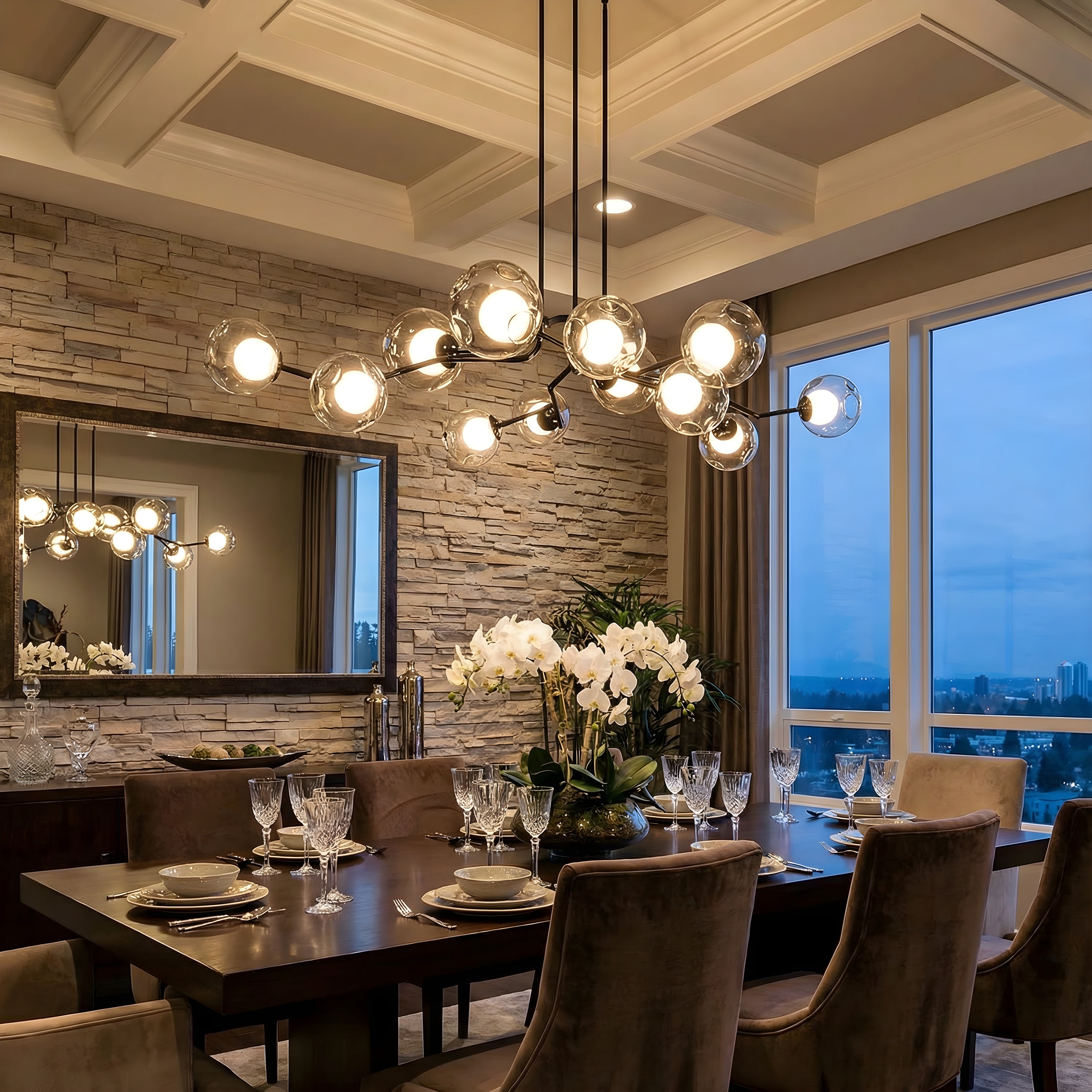 Skandynawska szklana lampa sufitowa