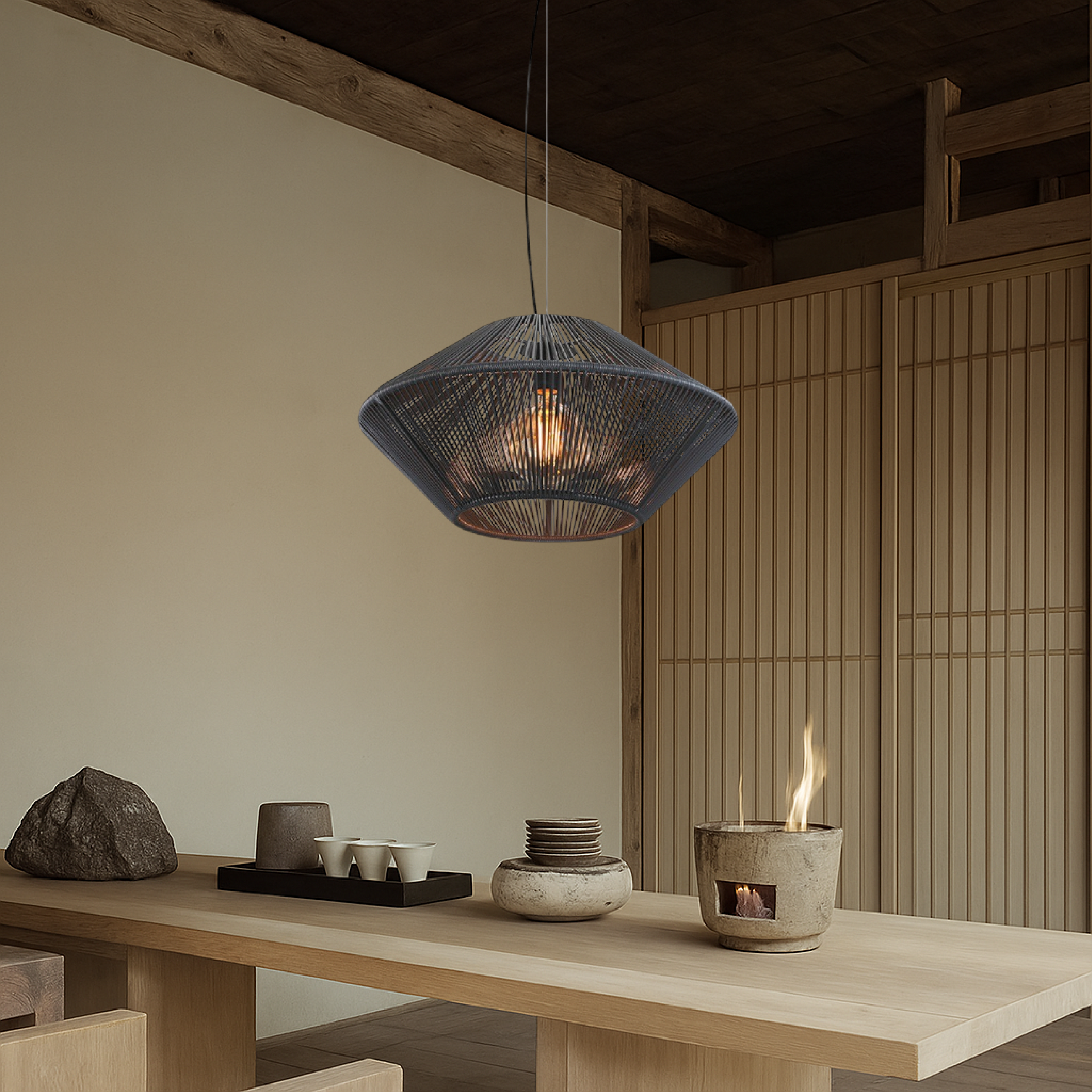 Nowoczesna ręcznie tkana lampa wisząca