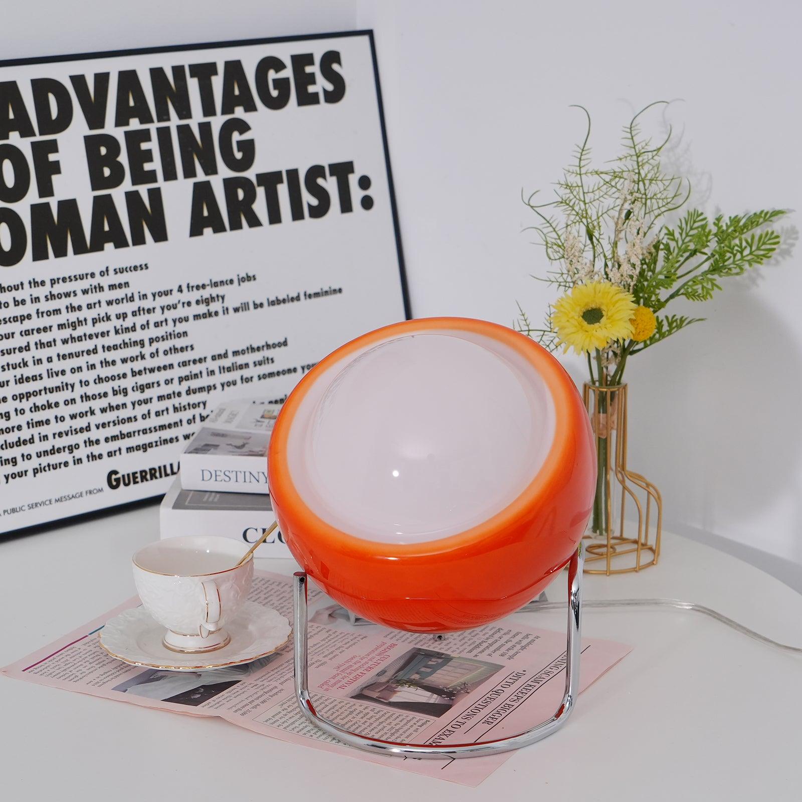 Lampe de table en métal et verre de style architectural Bauhaus