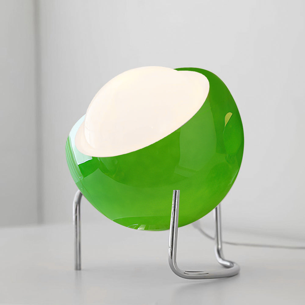 Lampe de table en métal et verre de style architectural Bauhaus