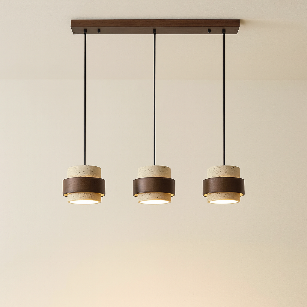 Moderne hanglamp voor de eetkamer in Japandi-stijl