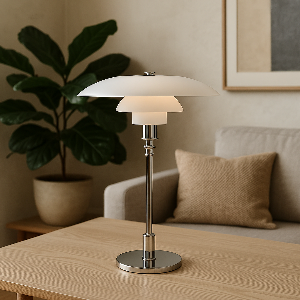 Minimalistyczna duńska designerska lampa stołowa