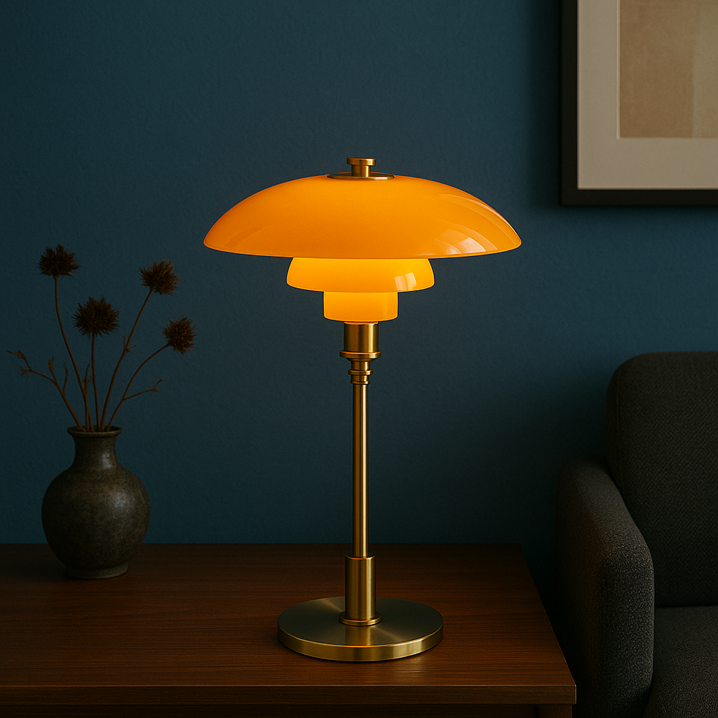 Minimalistyczna duńska designerska lampa stołowa