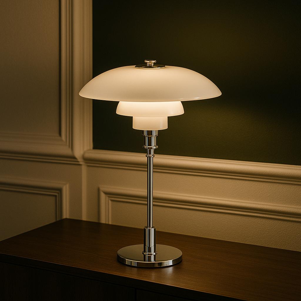 Minimalistyczna duńska designerska lampa stołowa
