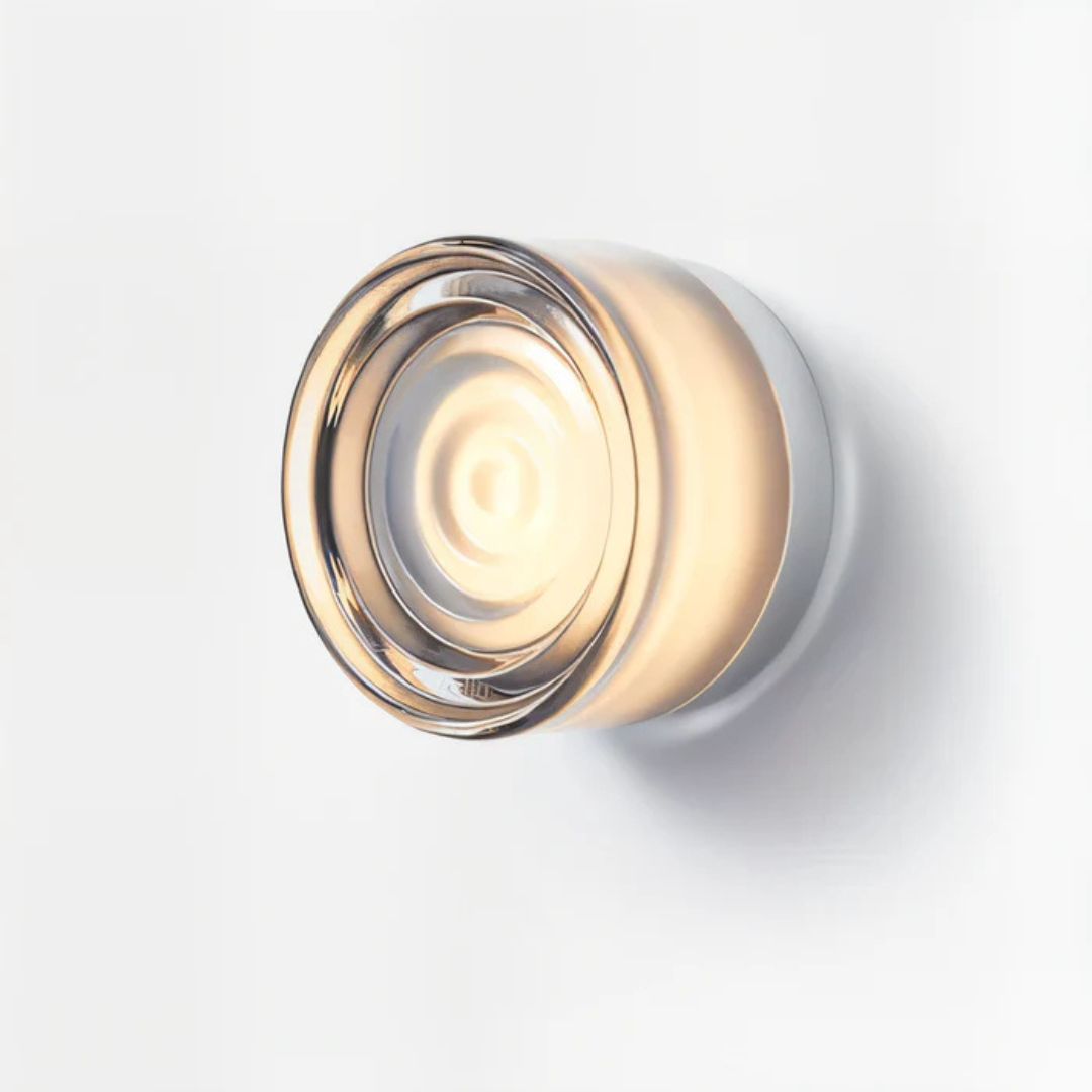 Moderne ronde wandlamp van glas met LED