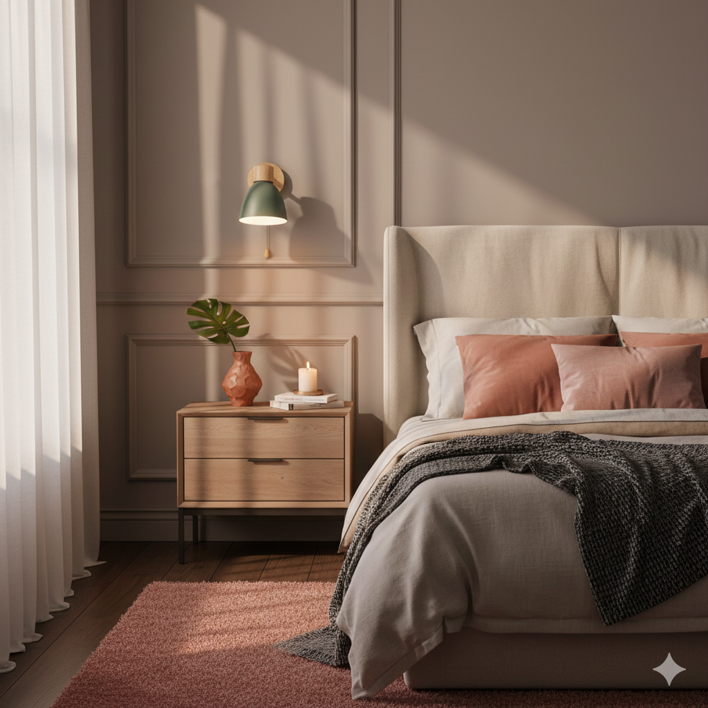 Moderne minimalistische wandlamp LED in kegelvorm van hout