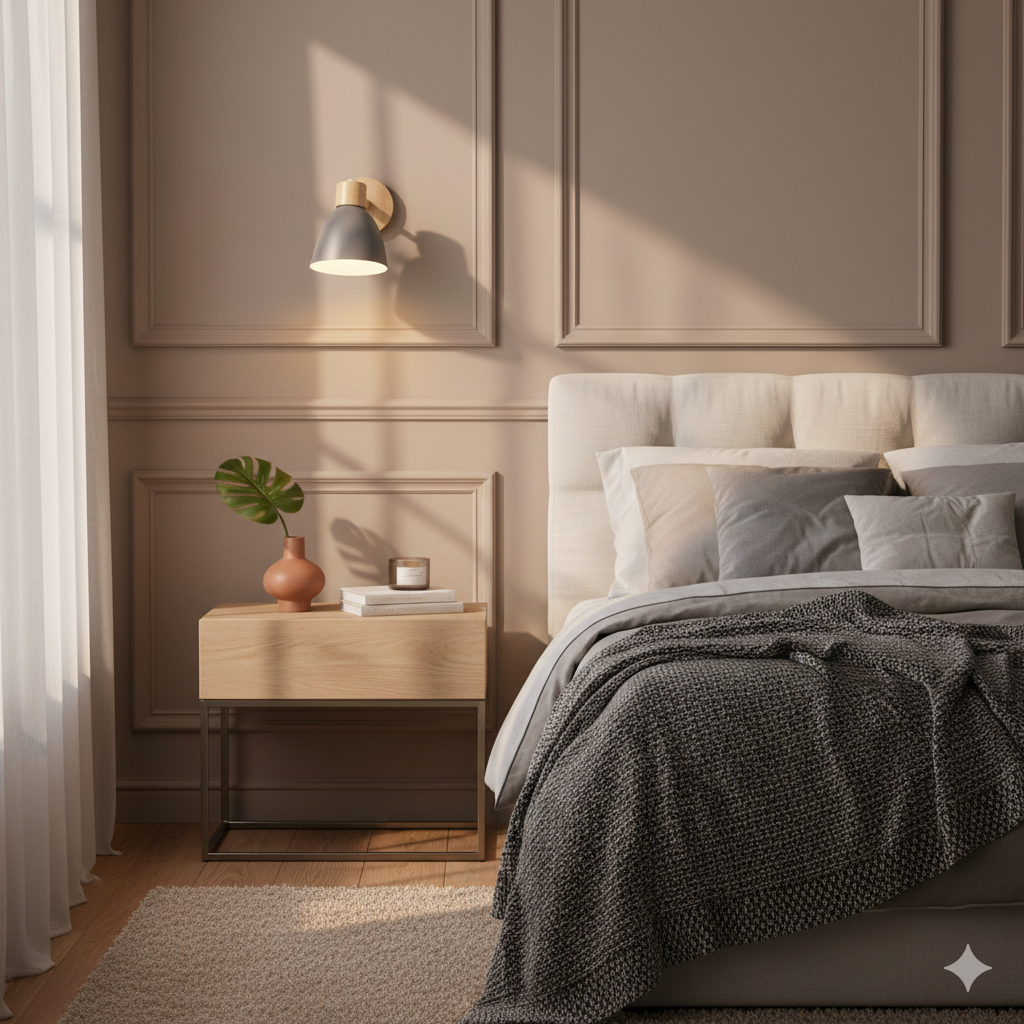 Moderne minimalistische wandlamp LED in kegelvorm van hout