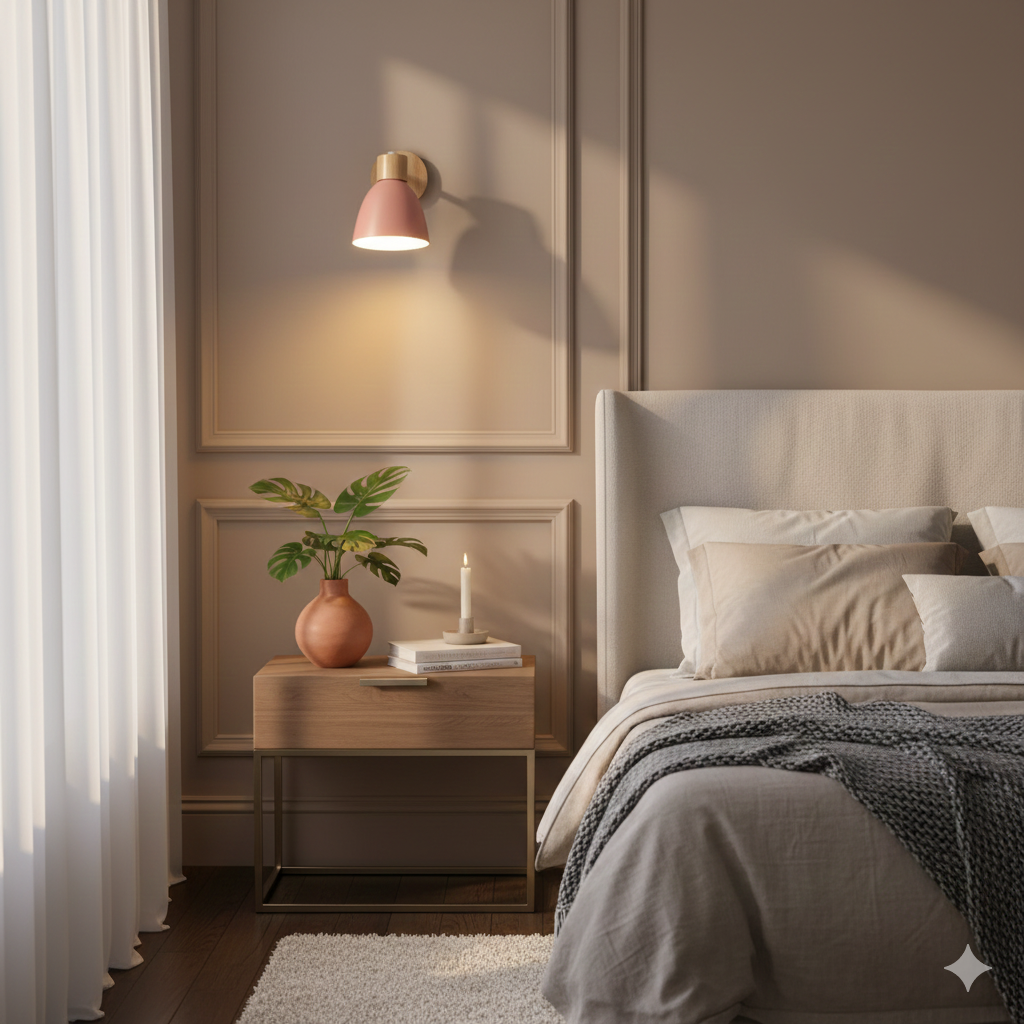 Moderne minimalistische wandlamp LED in kegelvorm van hout