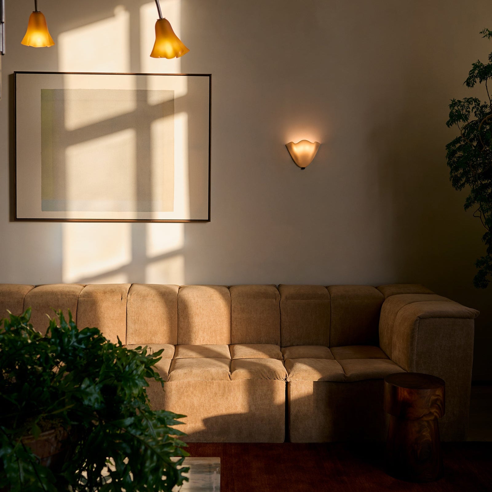 Retro wandlamp van glas in schelpvorm LED