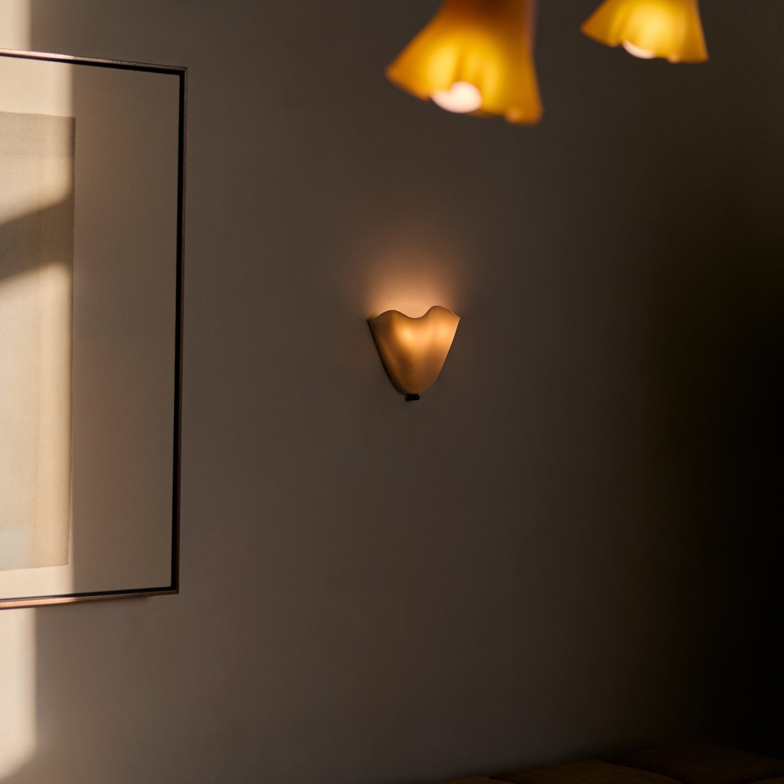 Retro wandlamp van glas in schelpvorm LED